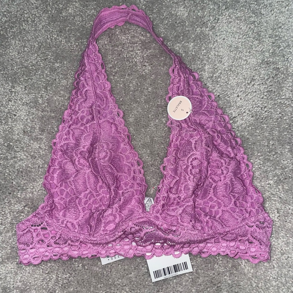 💜NWT Forever 21 Lace Halter Purple Bralette